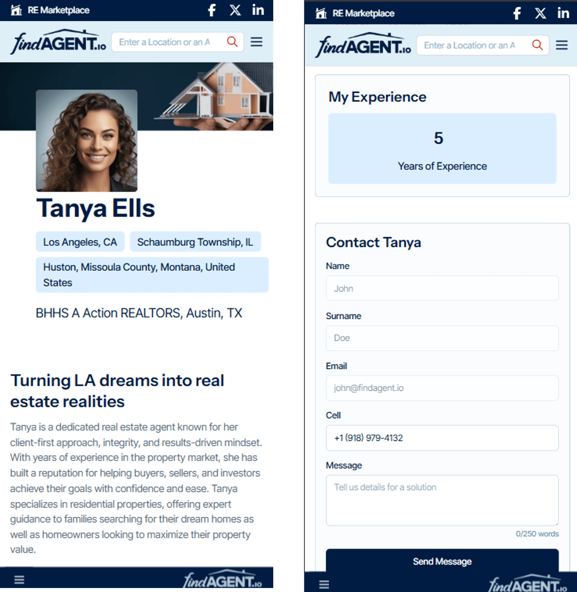 Profile features showcase